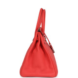 Pre-owned Hermes Birkin 35 Rose Jaipur Clemence Palladium Hardware