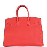Pre-owned Hermes Birkin 35 Rose Jaipur Clemence Palladium Hardware