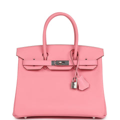 Pre-owned Hermes Birkin 30 Rose Confetti Epsom Palladium Hardware