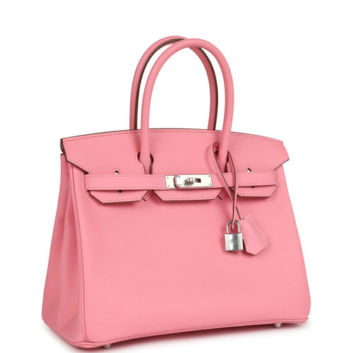 Pre-owned Hermes Birkin 30 Rose Confetti Epsom Palladium Hardware