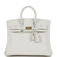 Hermes Birkin 25 New White Swift Gold Hardware