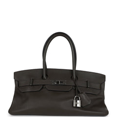 Vintage Hermes Shoulder Birkin 42 JPG Vert Olive Clemence Palladium Hardware