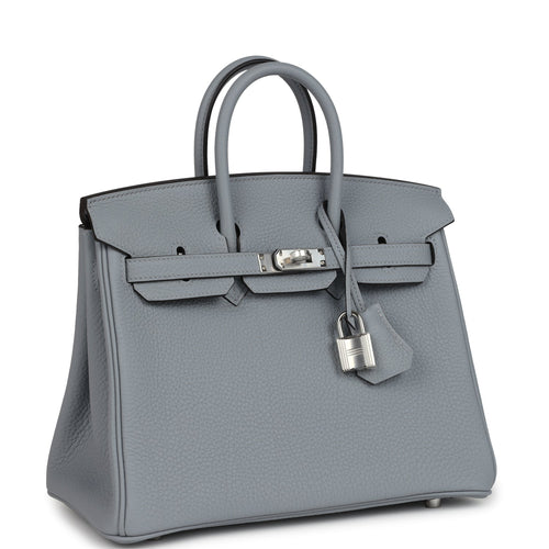 Hermes Birkin 25 Gris Pantin Togo Palladium Hardware