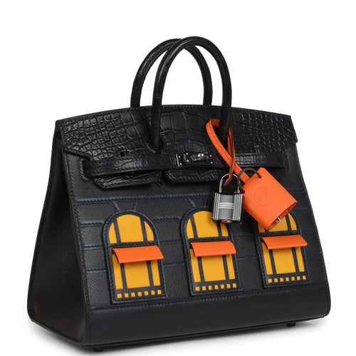 Hermes "Midnight" Faubourg Birkin Sellier 20 So Black Matte Alligator Black Hardware