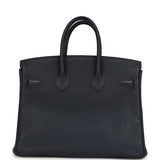 Pre-owned Hermes Birkin 25 Bleu Nuit Togo Gold Hardware