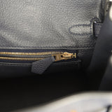 Pre-owned Hermes Birkin 25 Bleu Nuit Togo Gold Hardware