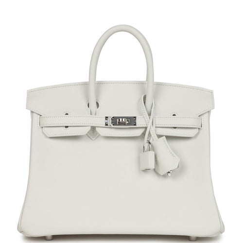 Hermes Birkin 25 New White Swift Palladium Hardware
