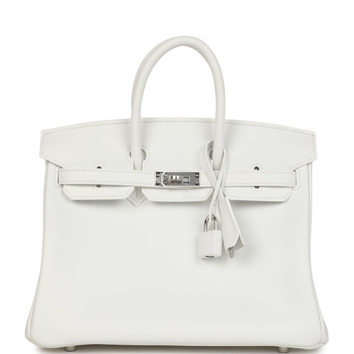 Hermes Birkin 25 New White Swift Palladium Hardware