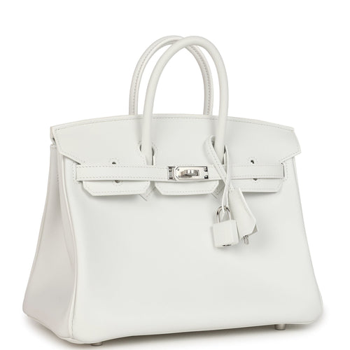 Hermes Birkin 25 New White Swift Palladium Hardware