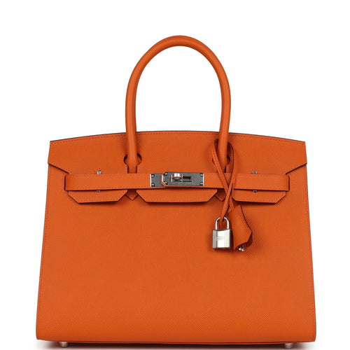 Hermes Birkin Sellier 30 Orange Epsom Palladium Hardware