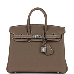 Hermes Birkin 25 Etoupe Togo Palladium Hardware