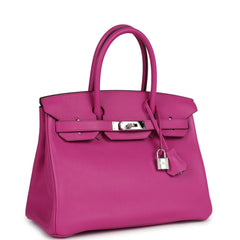 Pre-owned Hermes Birkin 30 Magnolia Novillo Palladium Hardware