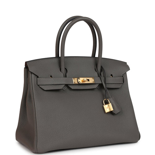 Hermes Birkin 30 Gris Meyer Togo Gold Hardware