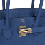 Hermes Birkin 30 Bleu Tie Togo Permabrass Hardware