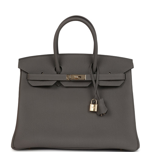Hermes Birkin 35 Gris Meyer Togo Permabrass Hardware