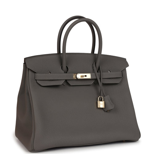 Hermes Birkin 35 Gris Meyer Togo Permabrass Hardware