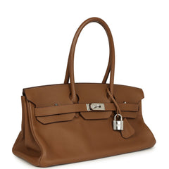 Vintage Hermes Shoulder Birkin 42 JPG Alezan Clemence Palladium Hardware