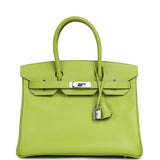Pre-owned Hermes Birkin 30 Kiwi Candy Epsom Palladium Hardware - Thumbnail View 1