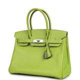 Pre-owned Hermes Birkin 30 Kiwi Candy Epsom Palladium Hardware - Thumbnail View 5