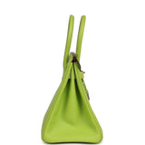 Pre-owned Hermes Birkin 30 Kiwi Candy Epsom Palladium Hardware - Thumbnail View 3