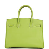 Pre-owned Hermes Birkin 30 Kiwi Candy Epsom Palladium Hardware - Thumbnail View 4