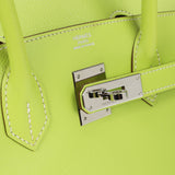 Pre-owned Hermes Birkin 30 Kiwi Candy Epsom Palladium Hardware - Thumbnail View 7