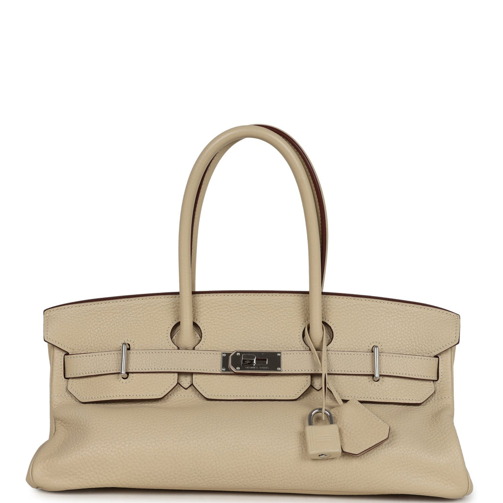 Vintage Hermes Shoulder Birkin 42 JPG Parchemin Clemence Palladium Har