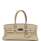 Vintage Hermes Shoulder Birkin 42 JPG Parchemin Clemence Palladium Hardware