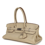 Vintage Hermes Shoulder Birkin 42 JPG Parchemin Clemence Palladium Hardware