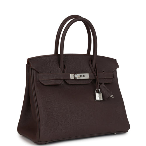 Hermes Birkin 30 Chocolate Togo Palladium Hardware