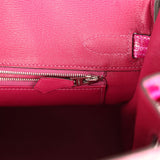 Pre-owned Hermes Birkin 30 Rose Poupre Shiny Porosus Crocodile Palladium Hardware