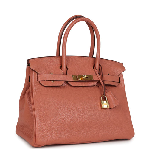 Pre-owned Hermes Birkin 30 Rose Tea Clemence Gold Hardware