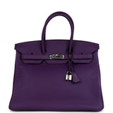 Hermes Birkin 35 Ultraviolet Clemence Palladium Hardware - Thumbnail View 1