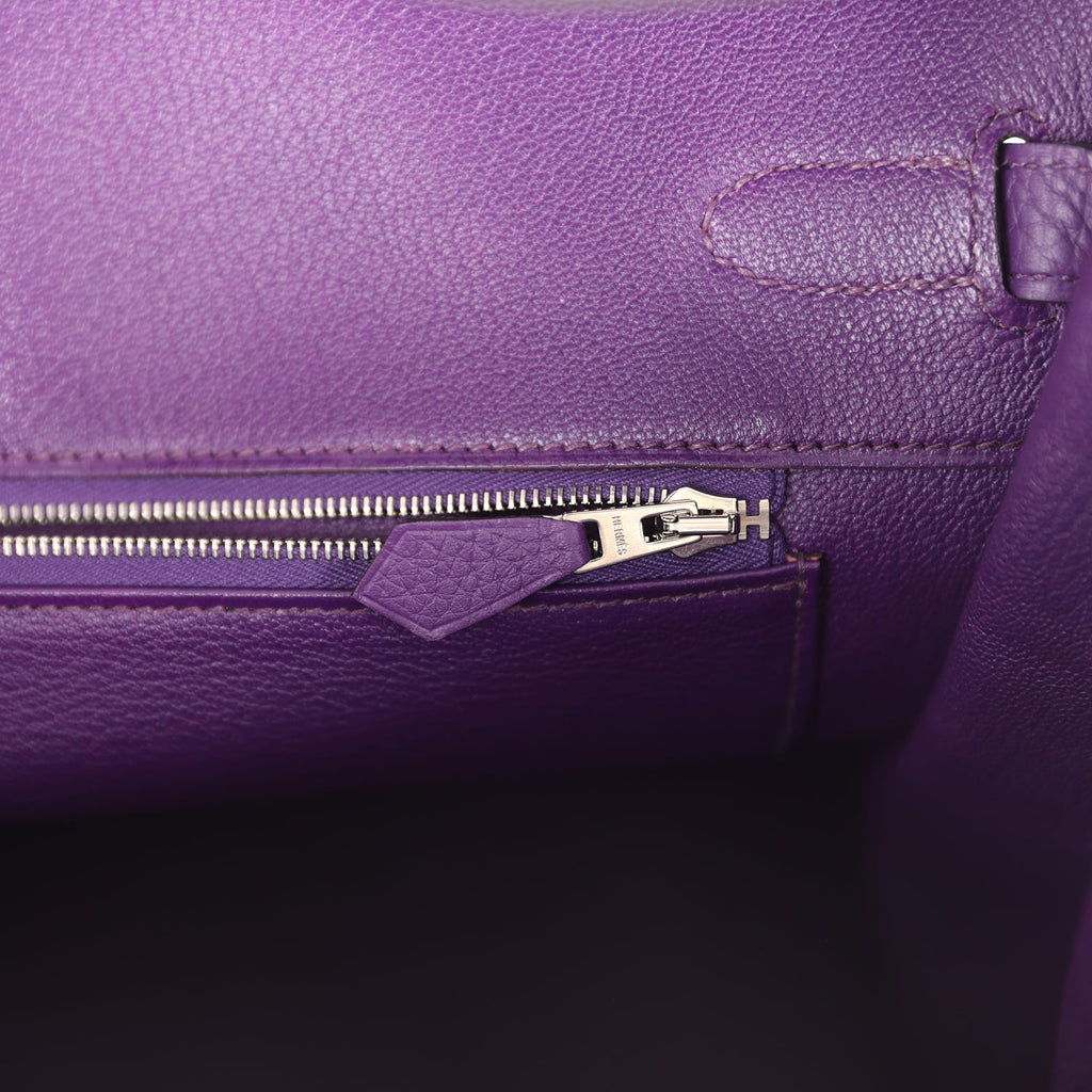 Hermes Birkin 35 Ultraviolet Clemence Palladium Hardware