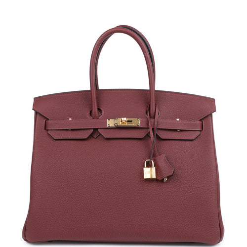 Hermes Birkin 35 Rouge H Togo Gold Hardware