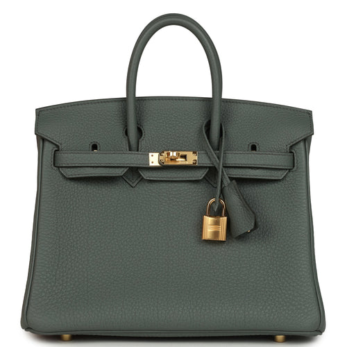 Hermes Birkin 25 Vert Amande Togo Gold Hardware