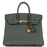 Hermes Birkin 25 Vert Amande Togo Gold Hardware