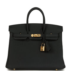 Hermes Birkin 25 Black Togo Gold Hardware