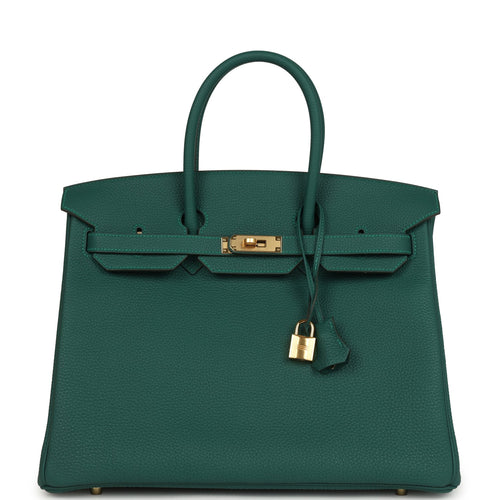 Hermes Birkin 35 Malachite Togo Gold Hardware