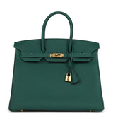 Hermes Birkin 35 Malachite Togo Gold Hardware