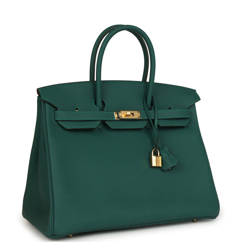 Hermes Birkin 35 Malachite Togo Gold Hardware