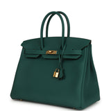 Hermes Birkin 35 Malachite Togo Gold Hardware
