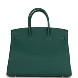 Hermes Birkin 35 Malachite Togo Gold Hardware