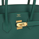 Hermes Birkin 35 Malachite Togo Gold Hardware