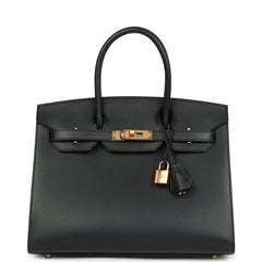 Pre-owned Hermes Birkin Sellier 30 Bleu Minuit Monsiuer Gold Hardware