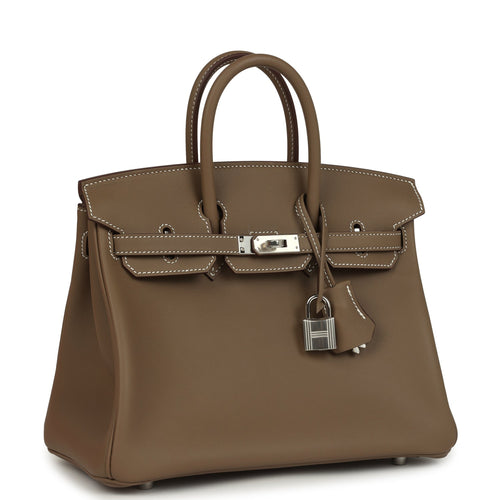 Hermes Birkin 25 Etoupe Swift Palladium Hardware