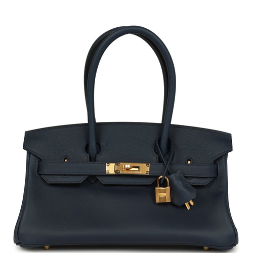 Hermes Shoulder Birkin Light 29 Bleu Abysse Evercolor Gold Hardware