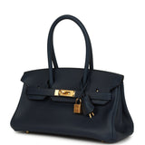 Hermes Shoulder Birkin Light 29 Bleu Abysse Evercolor Gold Hardware - Thumbnail View 5