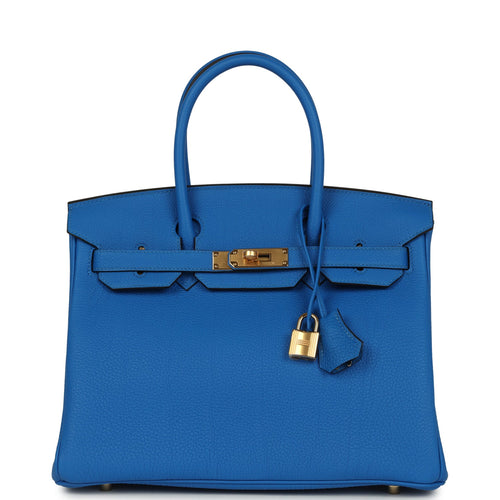 Hermes Birkin 30 Bleu Hydra Togo Gold Hardware