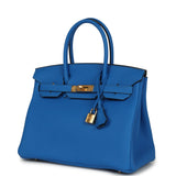 Hermes Birkin 30 Bleu Hydra Togo Gold Hardware